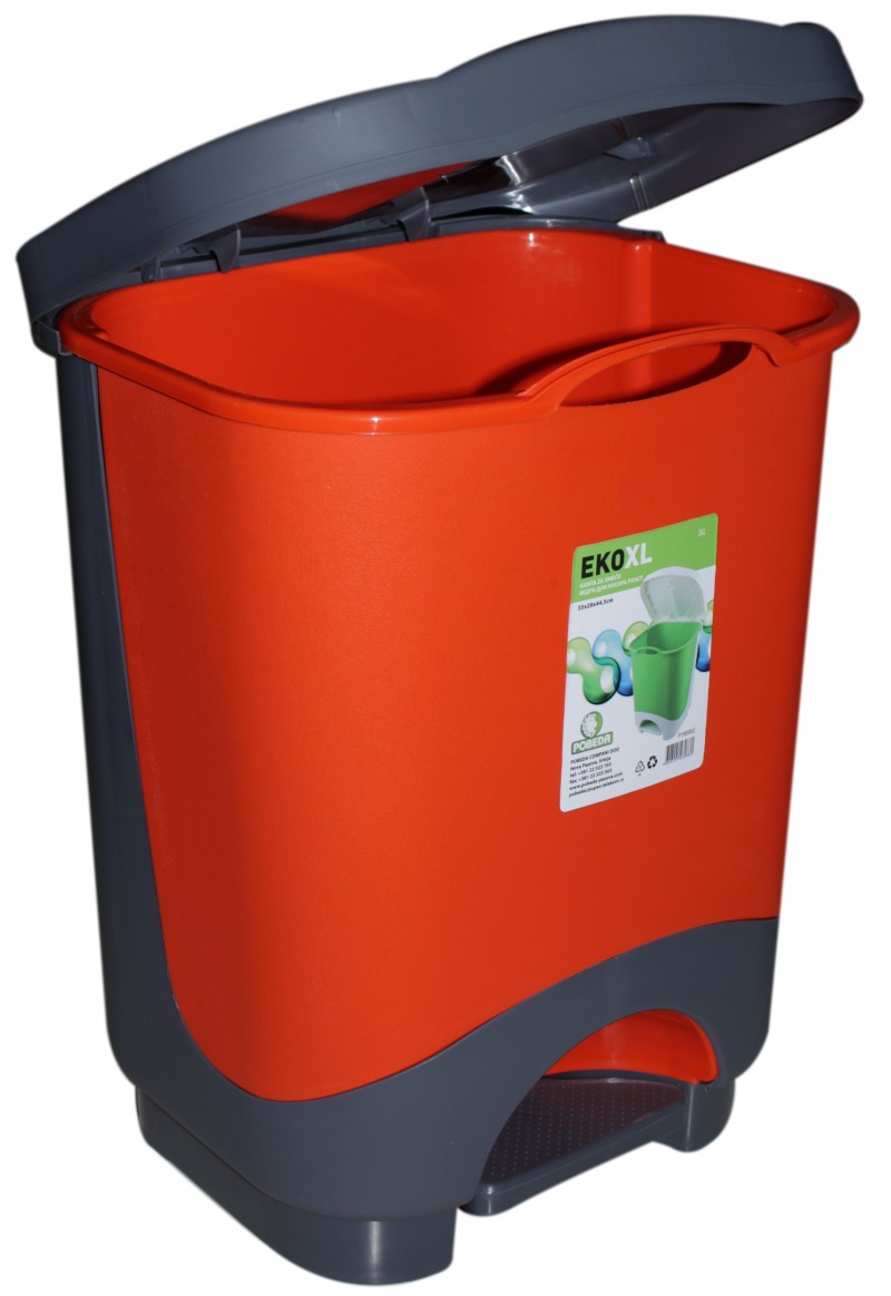 Cos de gunoi cu pedala XL 24 litri orange