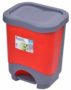 Cos de gunoi EKO XL 24 l cu galeata si maner rosu