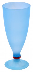 Poza Cupa desert/inghetata cu picior 17.5 cm x 7 cm albastru
