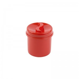 Cutie condimente rotunda 8 cm rosu