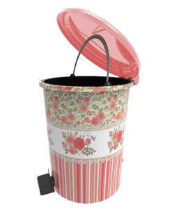 Poza Cos gunoi decorat cu pedala 12 litri roz
