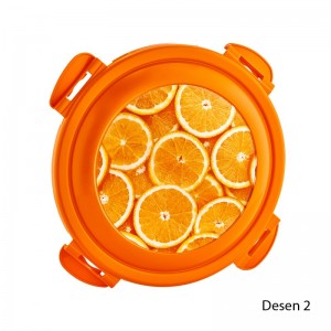 Poza Cutie alimente click 1300 ml decorata portocale