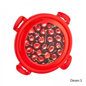 Cutie alimente click 700 ml decorata rotunda model cirese