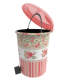 Cos gunoi decorat cu pedala 6 litri roz
